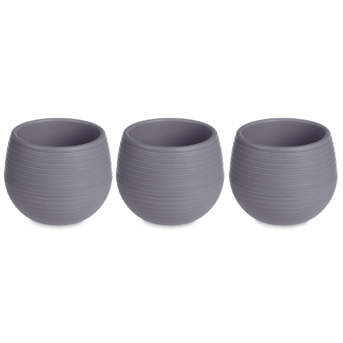 BLUMENTÖPFE Selbstbewässernd Kunststoff 3er-Set Ø 6 cm - Anthrazit, Kunststoff (6/6cm)