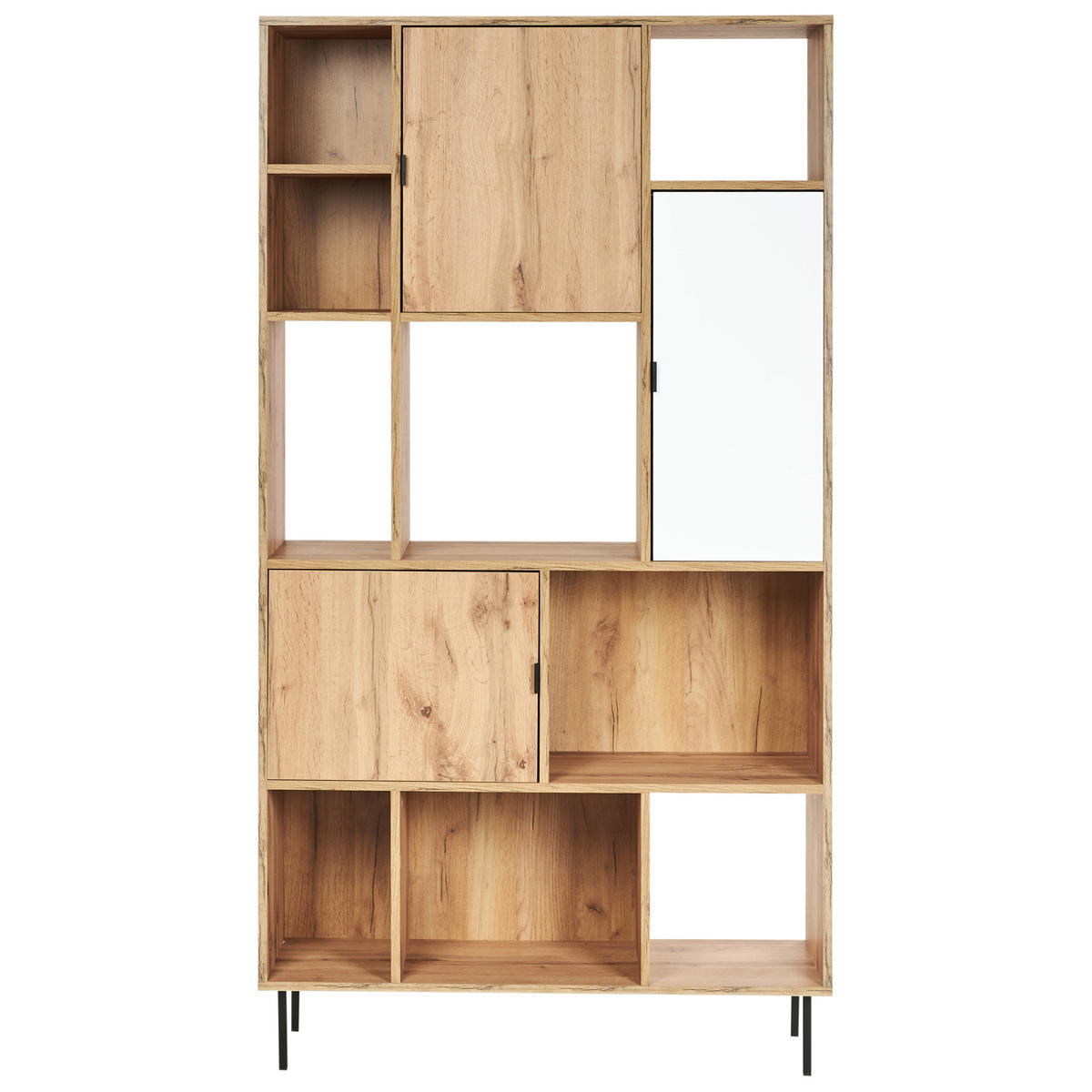 REGÁL s 5 policemi 185 cm Světle hnědý Amos - hnědá, kompozitní dřevo (100/185/35cm) - Beliani