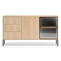 SIDEBOARD Barnee Eichenholzoptik 160 cm - Beige/Schwarz, Holzwerkstoff/Metall (160/86/40cm) - Selsey