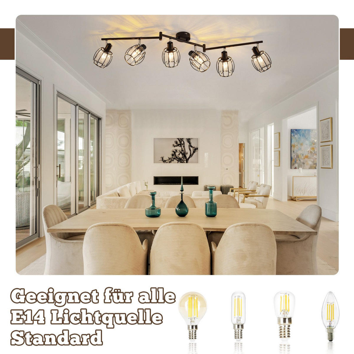 DECKENLEUCHTE Letourneau 103/57/21cm - Schwarz, Metall (103/57/21cm) - Nettlife