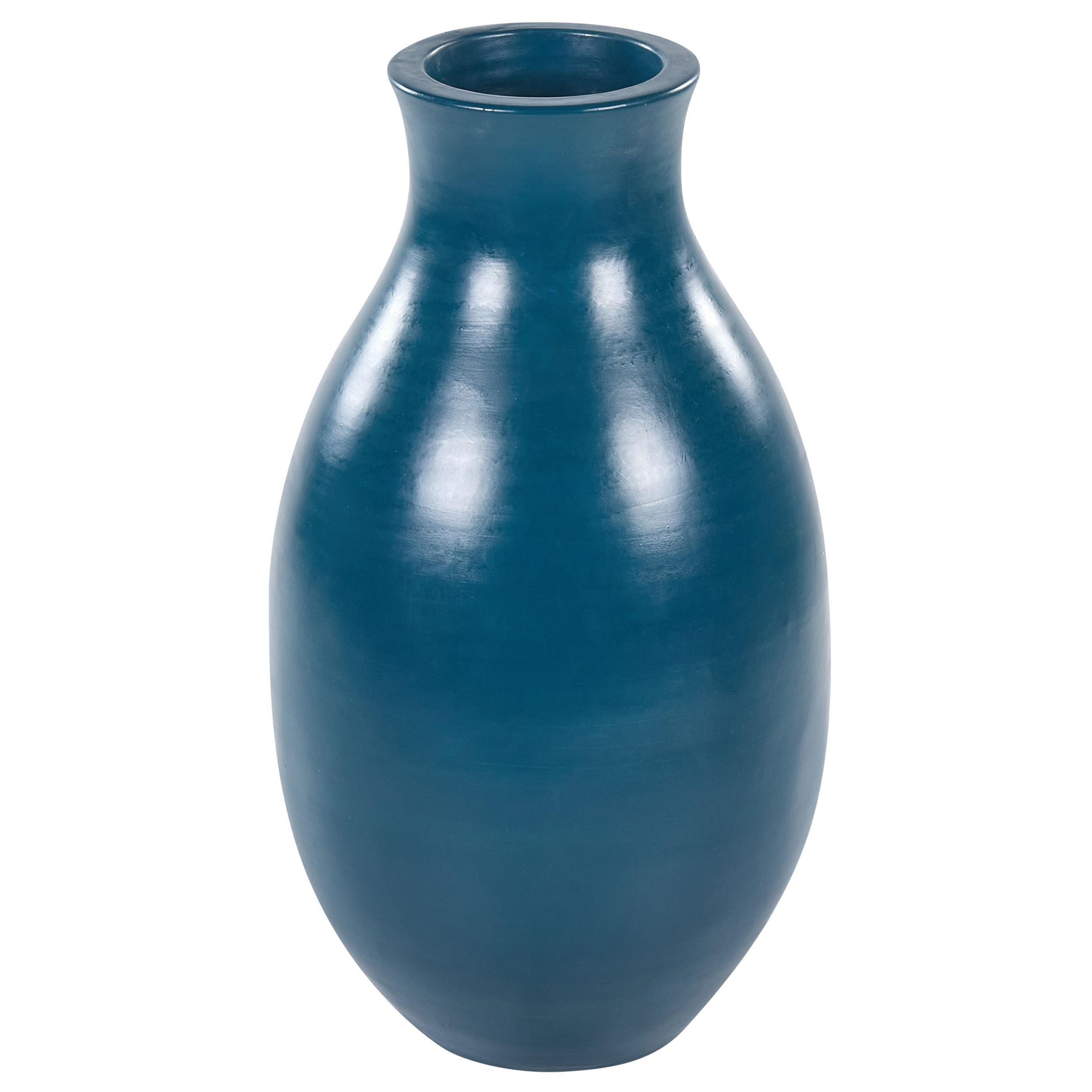DEKOVASE Terrakotta blau Stagira - Blau, Stein (48cm) - Beliani