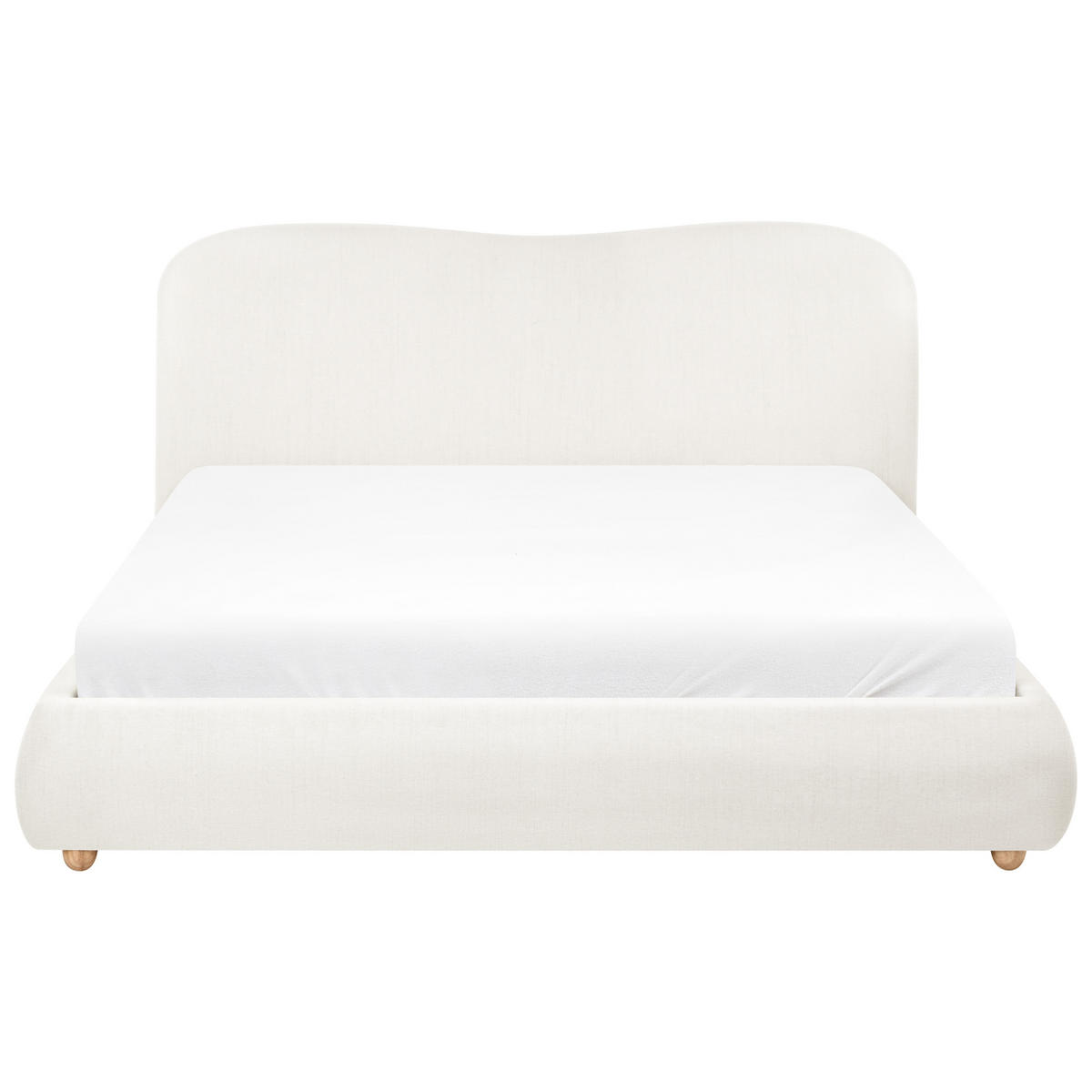 BETT mit Stauraum 160/200 cm Stoff Cremeweiß Blagnac - Creme, Textil (160/200cm) - Beliani