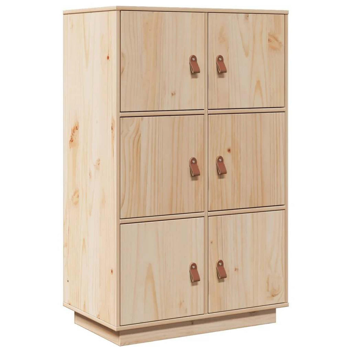 HIGHBOARD mit 6 Türen 67/40/108,5 cm aus Massivholz Kiefer - Naturfarben, Holz (67/108.5/40cm) - vidaXL