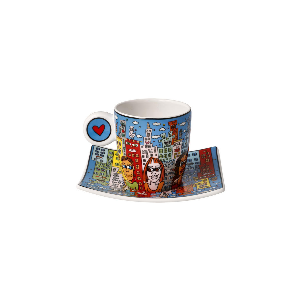 ESPRESSOTASSE James Rizzi - Summer in the City, Fine Bone China, Bunt, 0.25 L - Multicolor, Keramik (0.1L) - Goebel
