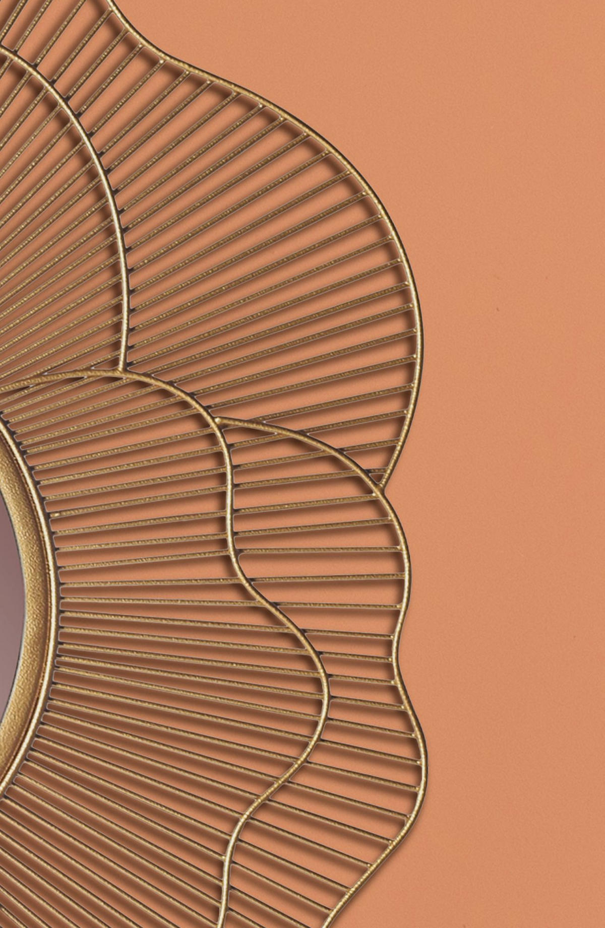 WANDSPIEGEL Rund Metall Gold 77 cm Blütenform - Goldfarben, Glas (77/77/3cm) - KADIMA DESIGN
