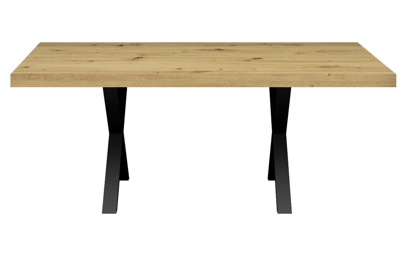 ESSTISCH Elgin 4 210x80x100 Metall+Holzwerkstoff Schwarz/Asteiche - Schwarz/Eiche Artisan, Holzwerkstoff (210/100/80cm) - 58aufmkessel