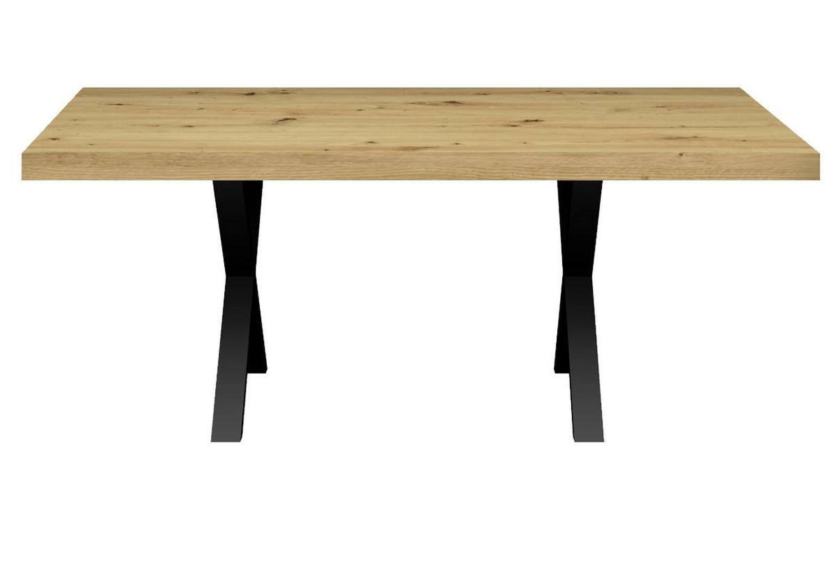 ESSTISCH Elgin 4 175x80x100 Metall+Holzwerkstoff Schwarz/Asteiche - Schwarz/Eiche Artisan, Holzwerkstoff (175/100/80cm) - 58aufmkessel