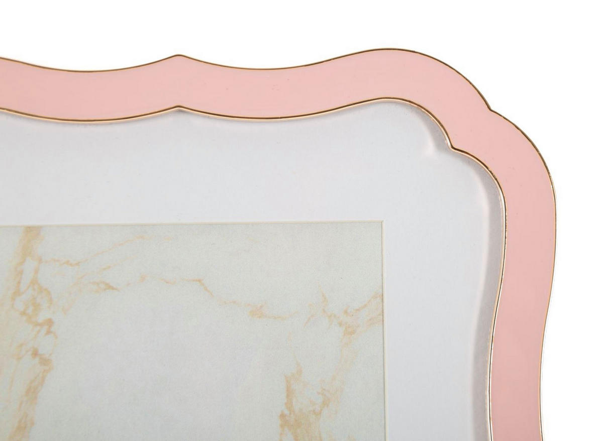 BILDERRAHMEN Margot, Fotoformat 15 x 20 cm, rosa und goldfarben, Zink und Glas, Rahmen 17 x 1,4 x 21,9 cm - Pink/Goldfarben, Glas/Metall (17/21.9/1.4cm) - Mauro Ferretti