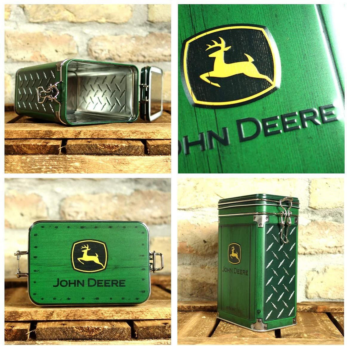 AROMADOSE John Deere Diamond Plate Green - Multicolor, Metall (11/17.5/7.5cm) - Nostalgic-Art