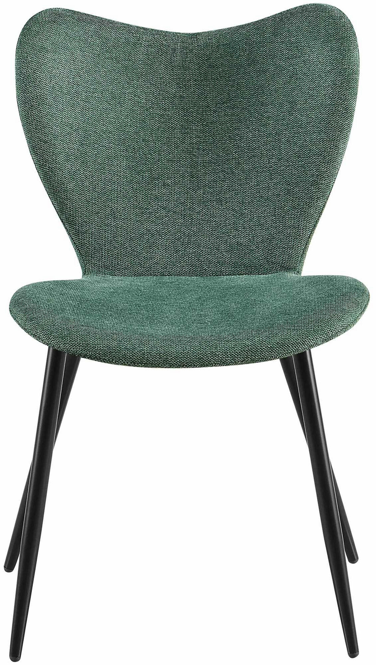 ESSZIMMERSTUHL Stoff Grün - Schwarz/Grün, Textil/Metall (50/80/58cm) - CLP