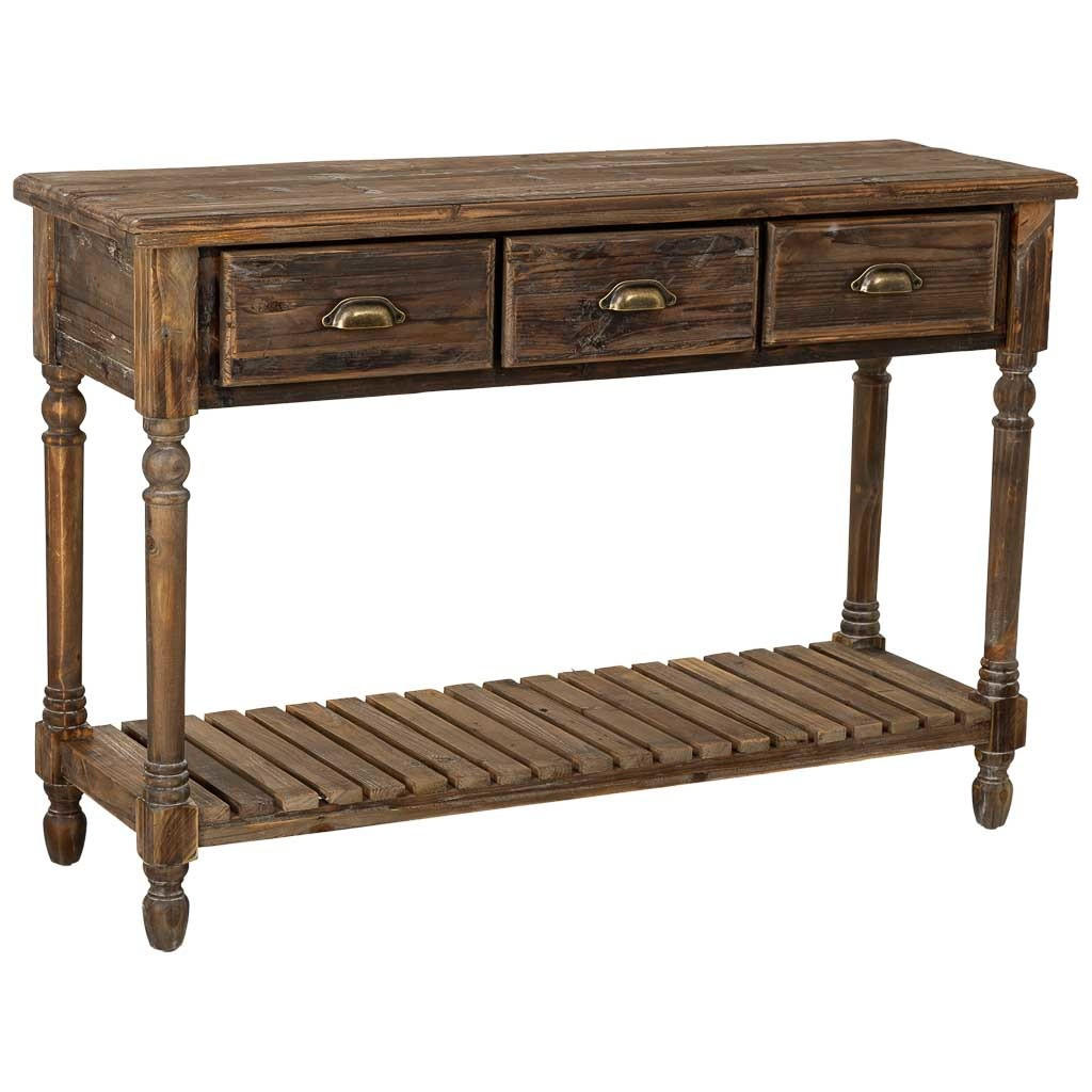 FLURTISCH aus holz mit 3 schubladen 120x38x81 cm - Braun, Holz (38/120/81cm) - Wanderlust