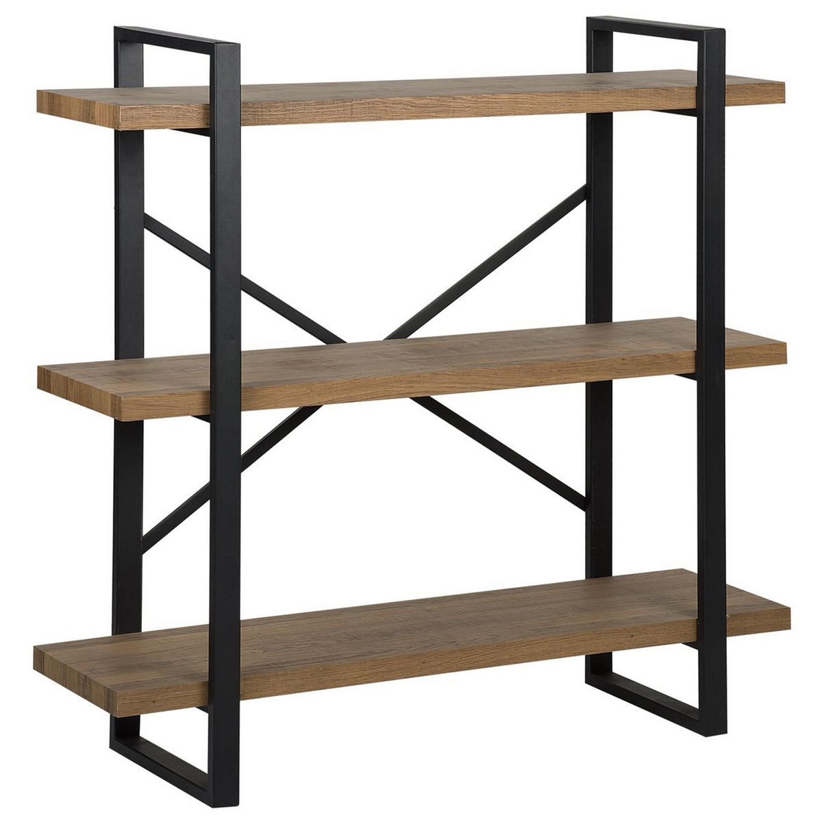 REGAL 3 Fächer Timber - Dunkelbraun, Holzwerkstoff (111/111/35cm) - Beliani