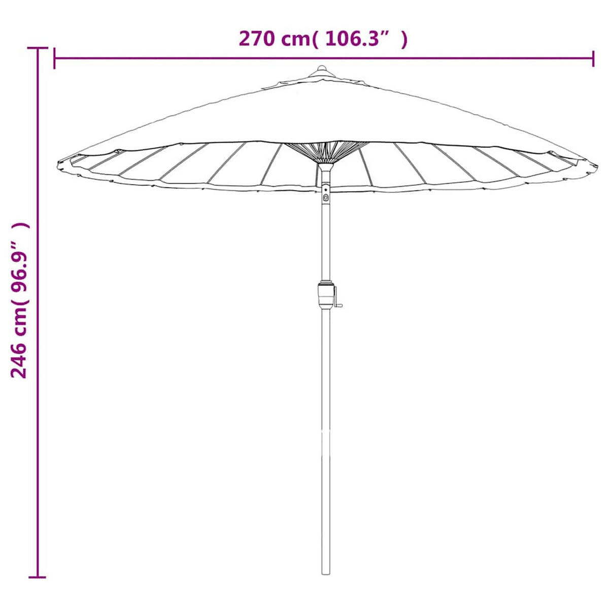 SONNENSCHIRM Mit Aluminium-Mast 270 Cm Anthrazit - Anthrazit, Textil (270/270cm) - vidaXL