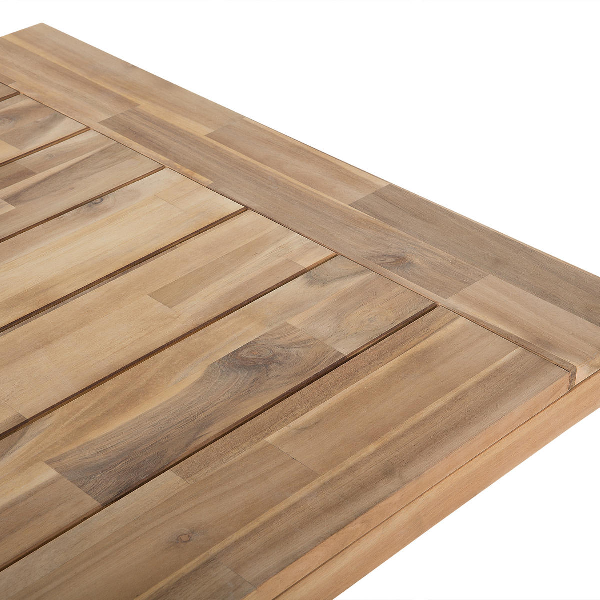 ESSTISCH Akazienholz weiß/hellbraun Scania - Hellbraun/Weiß, Holz (80/74/170cm) - Beliani
