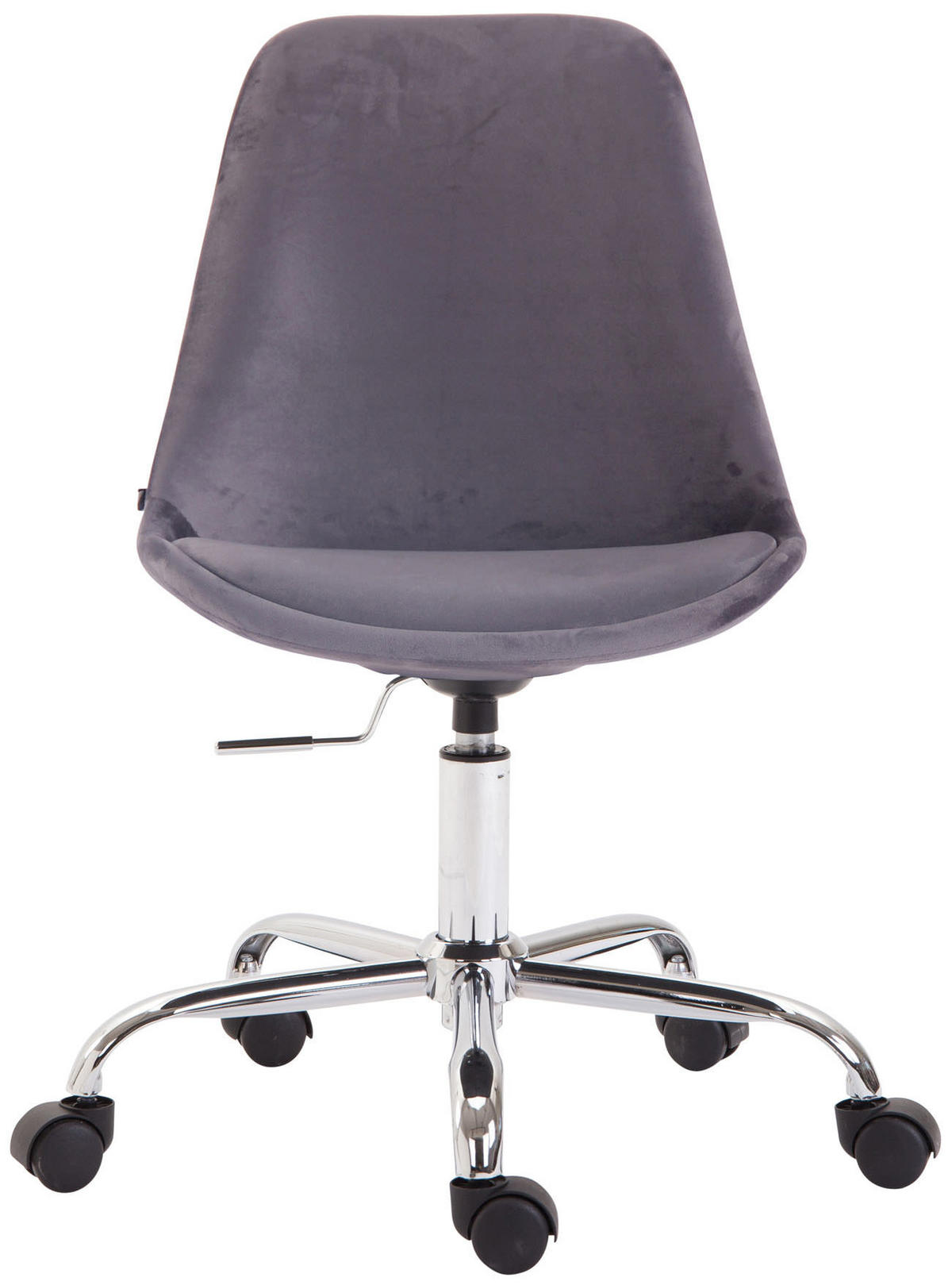 DREHSTUHL Samt dunkelgrau - Chromfarben/Dunkelgrau, Textil/Metall (48/81/54cm) - CLP