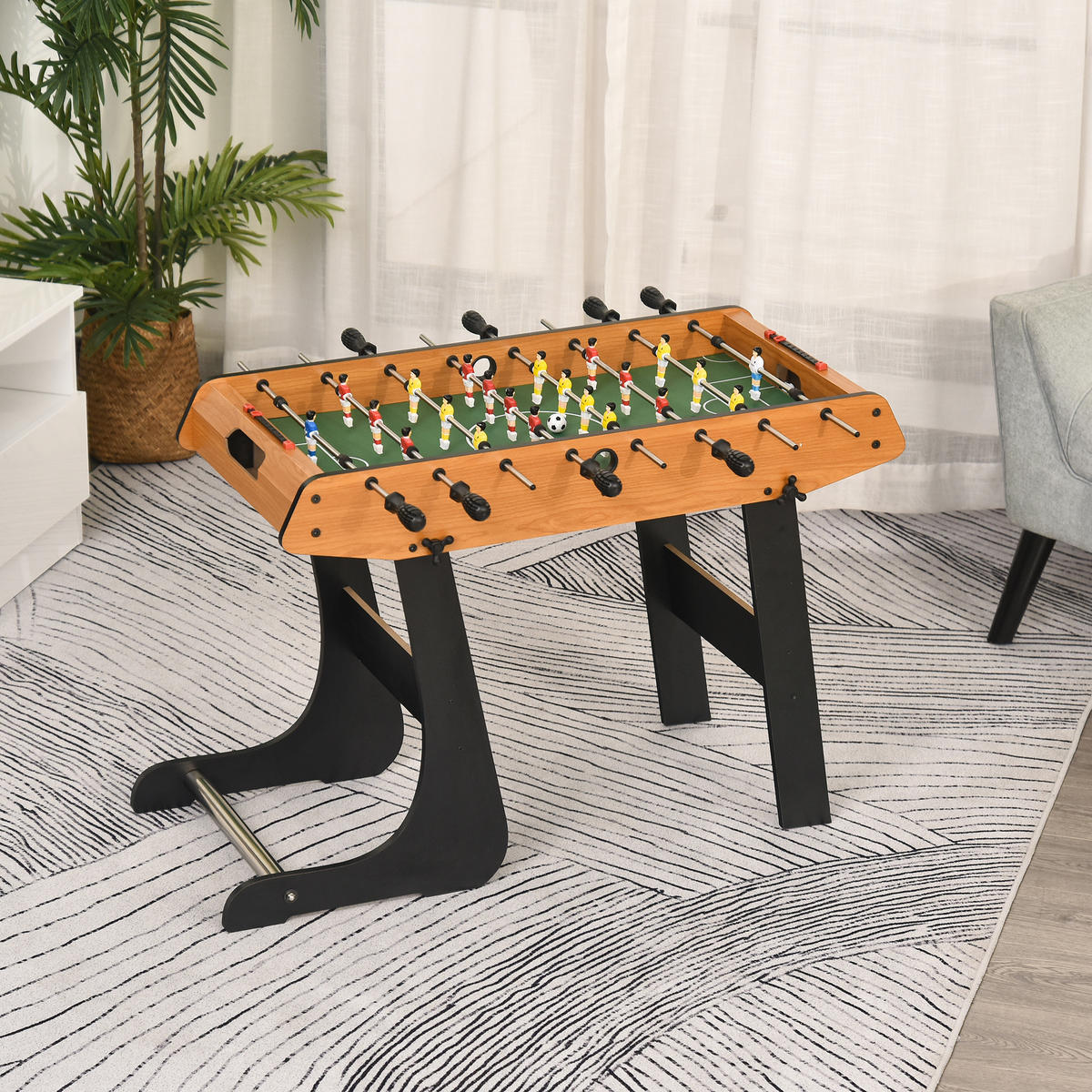 TISCHFUSBALL DE-18846 klappbar mit Punktezähler Schwarz/Holzoptik - Braun, Holzwerkstoff (42/98cm) - ComfortXL