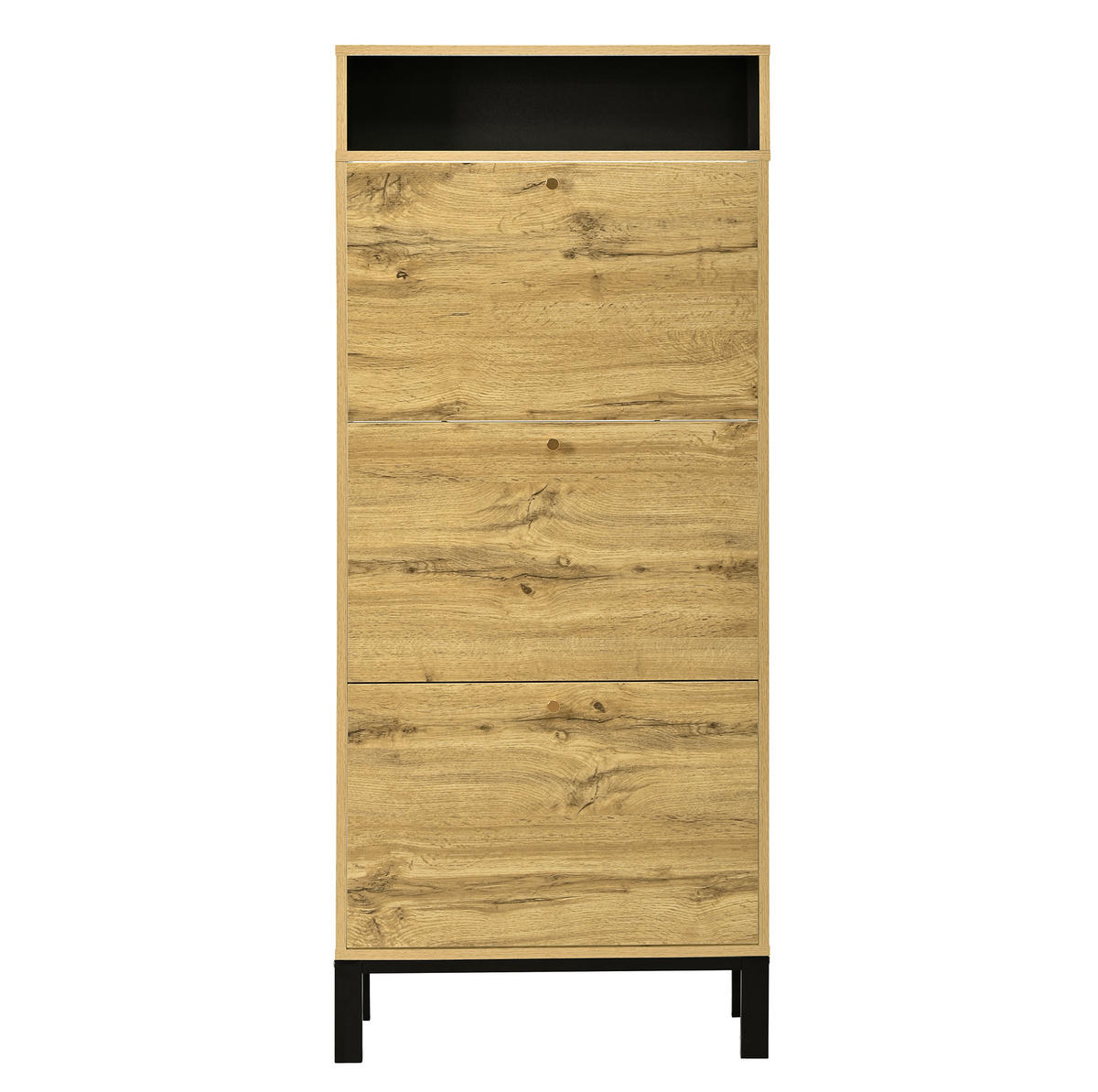 SCHUHSCHRANK 63/24/147 cm mit 3 Klappen in Naturfarbe, schmales Design - Naturfarben, Holzwerkstoff (63/147/24cm) - BEAOK