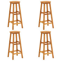 BARHOCKER Deni 4er-Set Akazie - Braun, Holz (68/76/34cm) - DELUKE