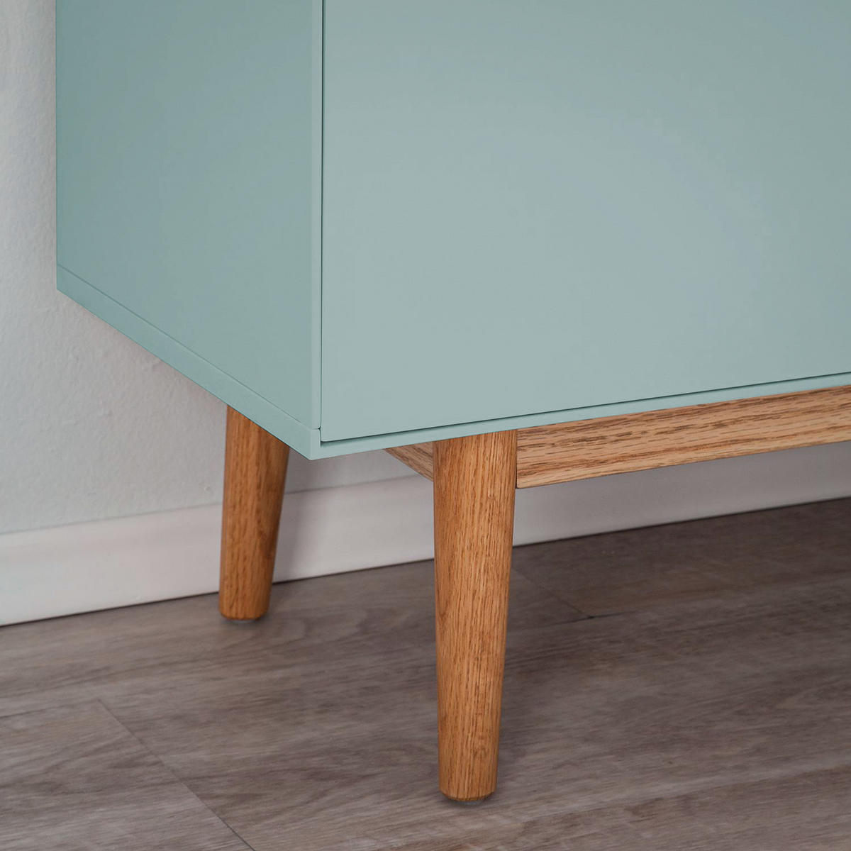 SCHUHKOMMODE mit 2 Schubladen - Eichefarben/Mintgrün, Holzwerkstoff (110/132/38cm) - home24