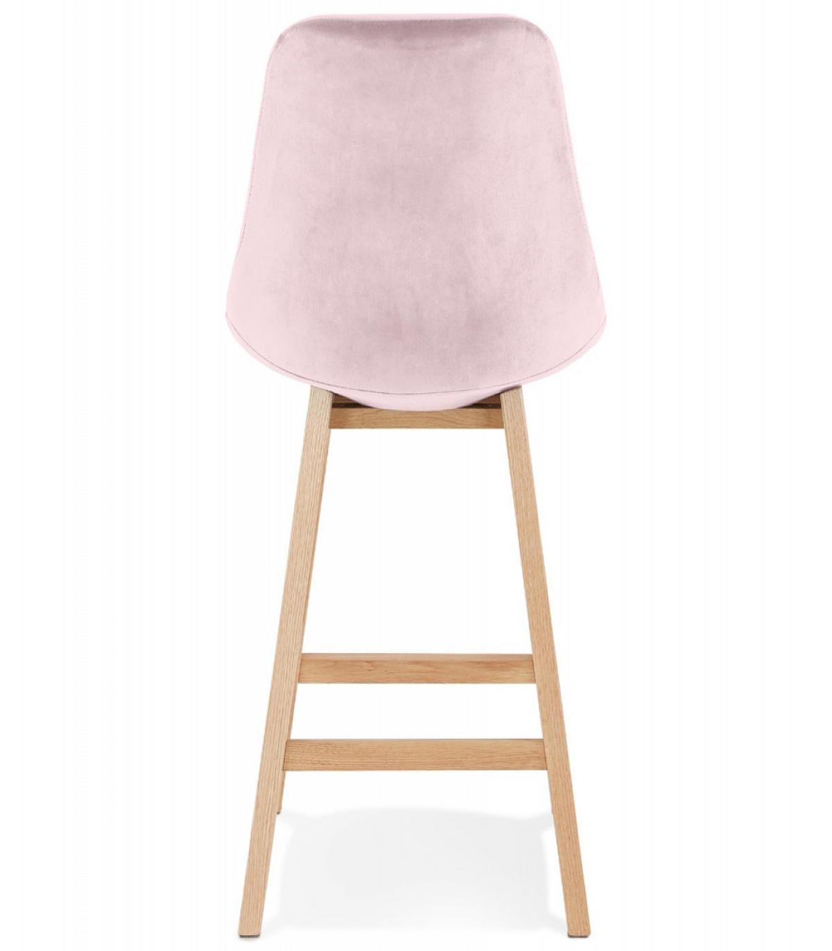 BARHOCKER mittelhoch mit Samt Sitz MORISS, Rosa-Beige 48x56x103 cm - Pink/Eichefarben, Eichenholz/Holz (48/103/56cm) - KADIMA DESIGN