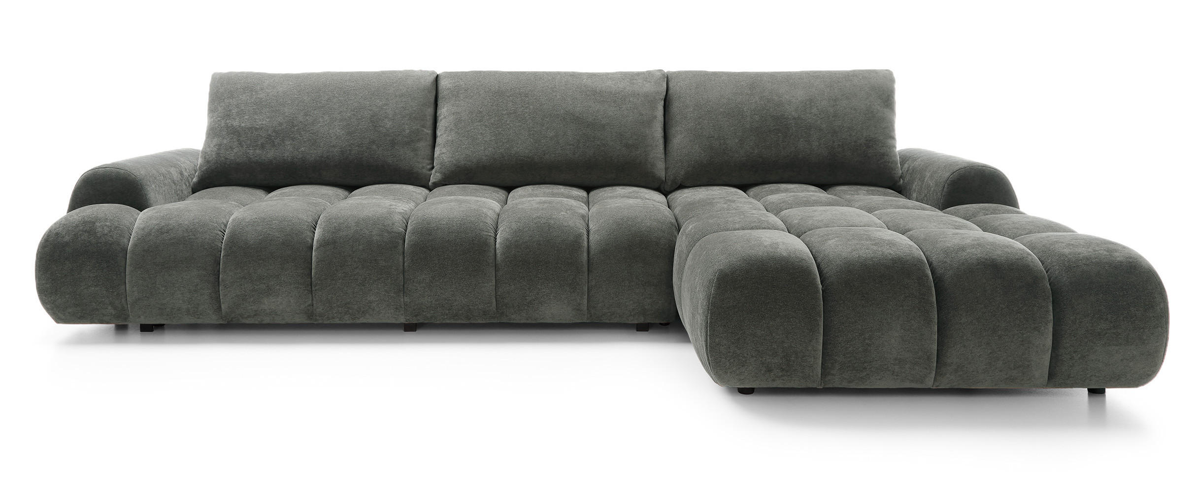 ECKSOFA 340 cm Valerio II, Schlaffunktion, Bettkasten, Rechts, Dunkelgrau - Dunkelgrau, Holz (177/340cm) - Emporius