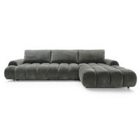 ECKSOFA 340 cm Valerio II, Schlaffunktion, Bettkasten, Rechts, Dunkelgrau - Dunkelgrau, Holz (177/340cm) - Emporius