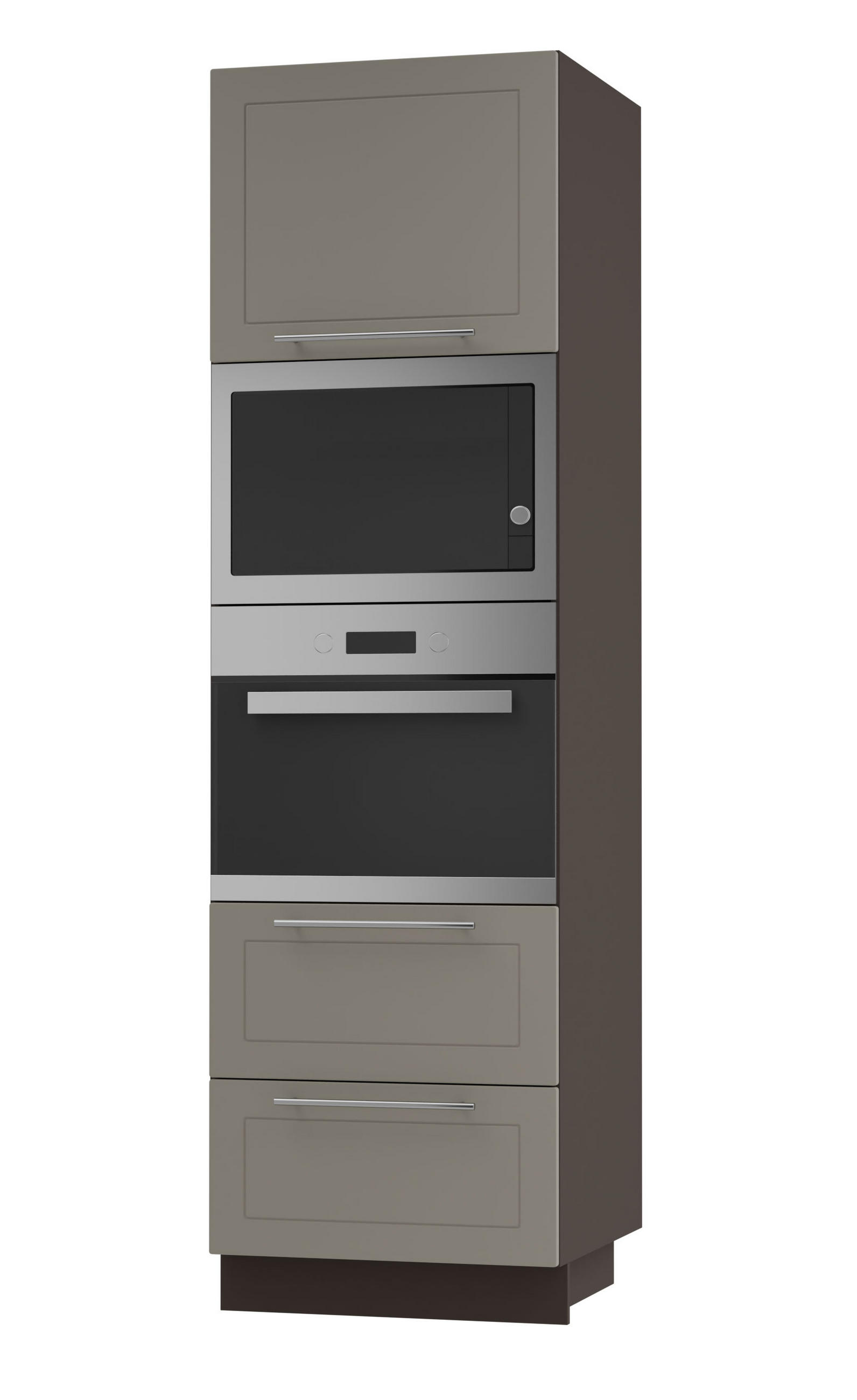 Feldmann-Wohnen Backofen-Hochschrank Beige, Dunkelgrau 60x207x59 cm