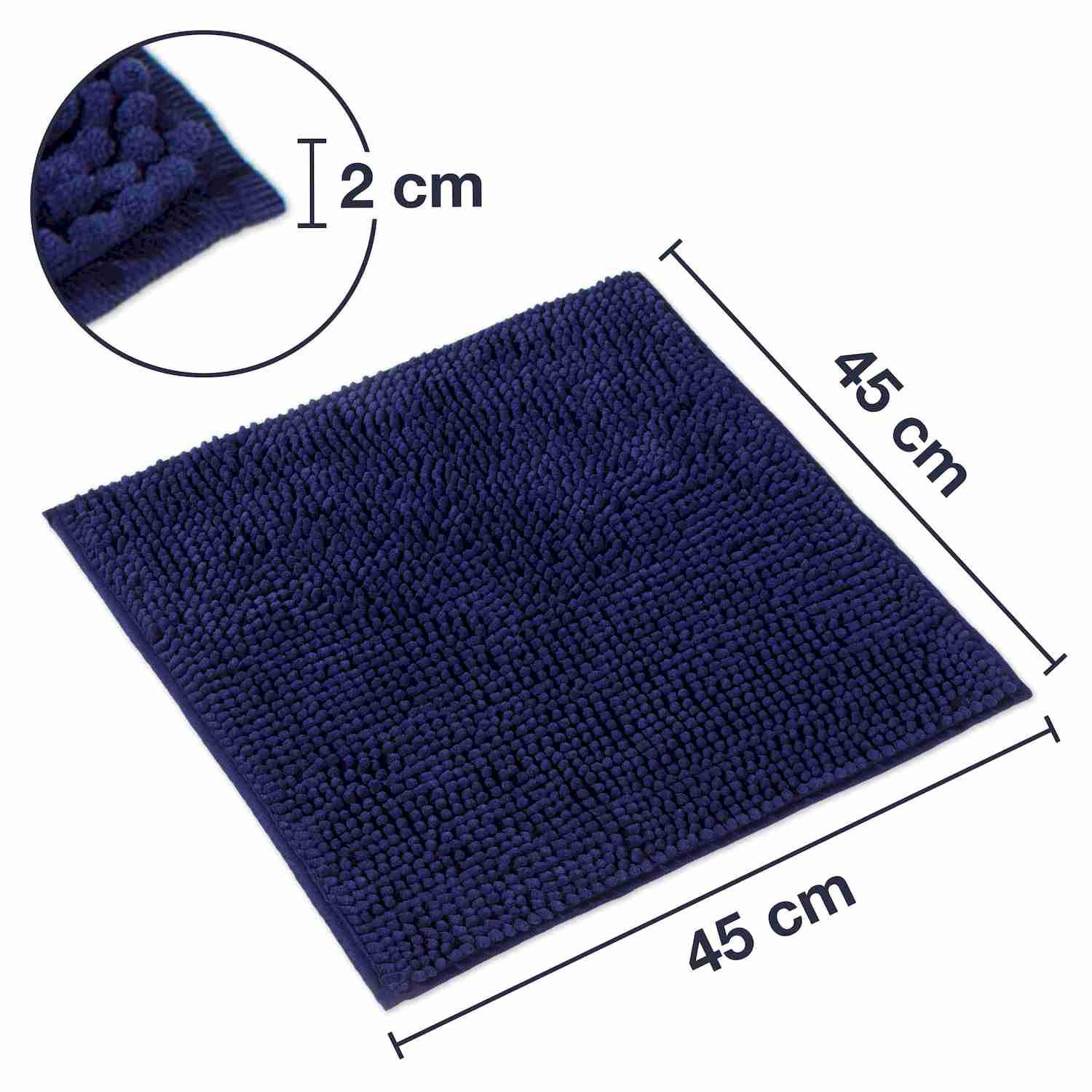 BADEMATTE PARIS - Dunkelblau, Textil (45/45cm) - WohnDirect
