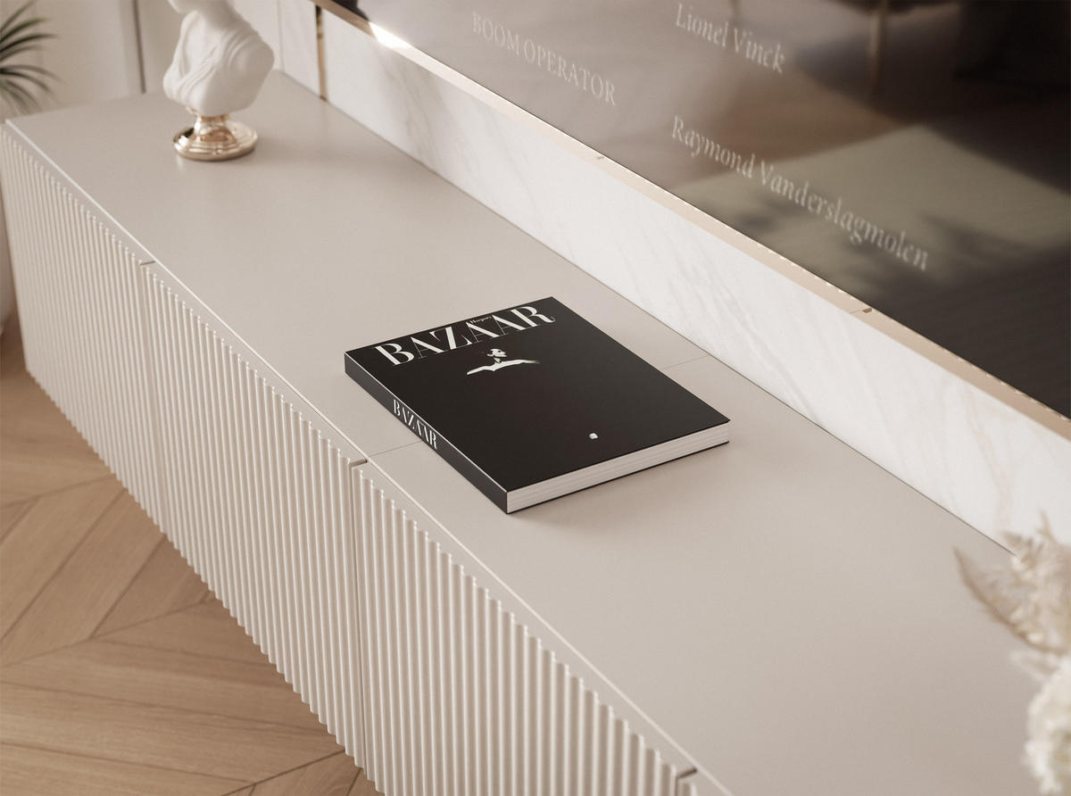 TV-LOWBOARD ANGEL Kaschmir hängend mit LED-Beleuchtung 200 cm - Kaschmir, Holzwerkstoff (200/36/40cm) - Idohome