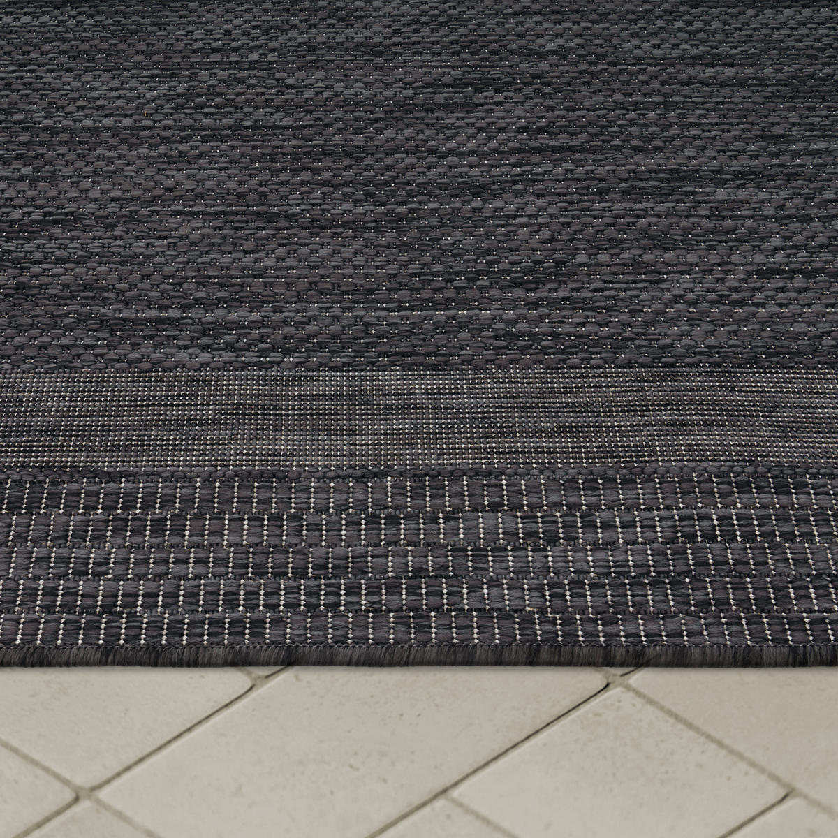OUTDOORTEPPICH 200/200 cm Roma 272 - Anthrazit, Textil (200/200cm) - Paco Home