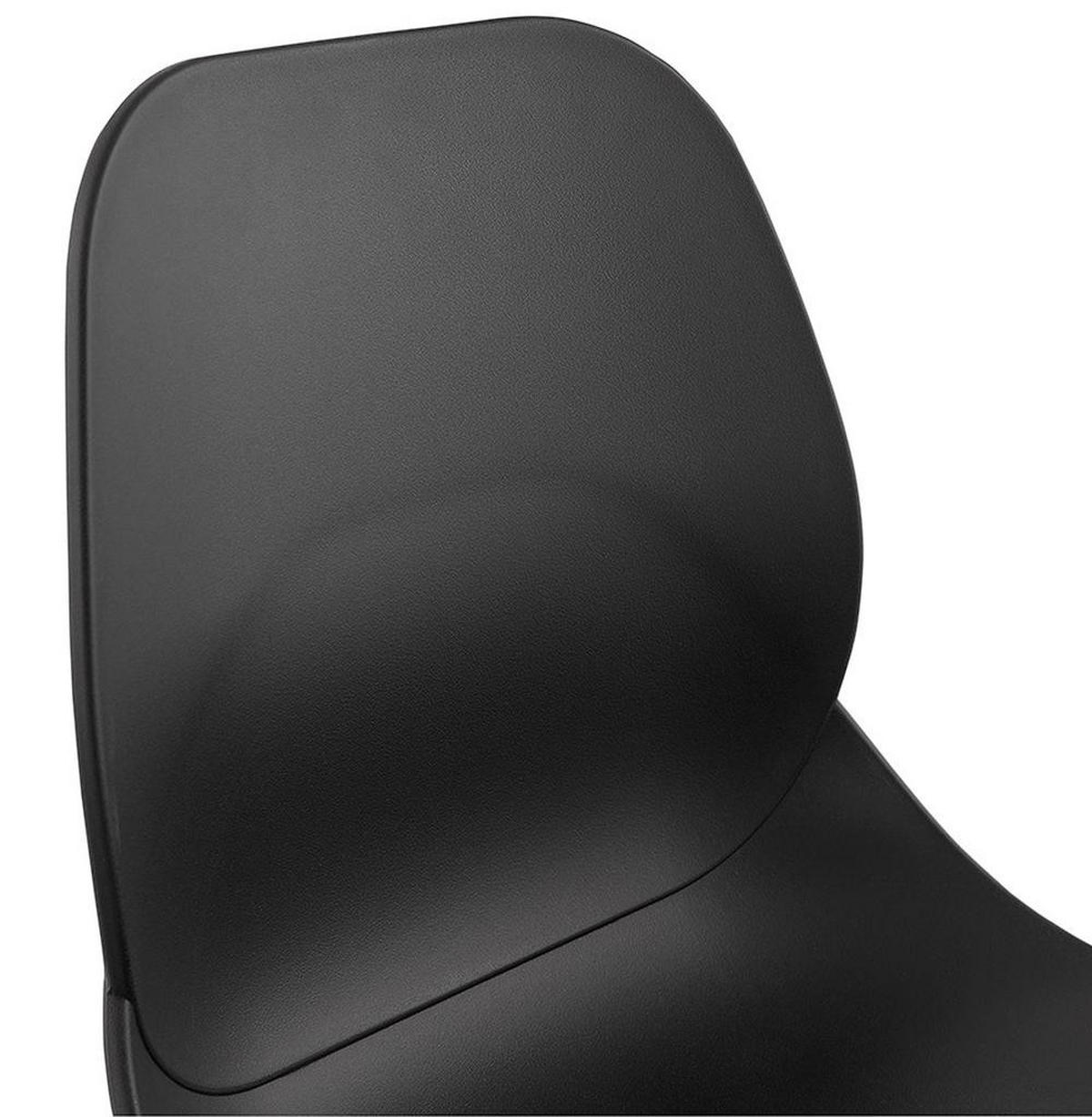 BARHOCKER Kunststoff Metall Sitzhöhe 65.5cm Stapelbar Rückenlehne QUIRON MINI, Schwarz 51,5x52x101 cm - Schwarz, Kunststoff/Metall (52/101/52cm) - KADIMA DESIGN