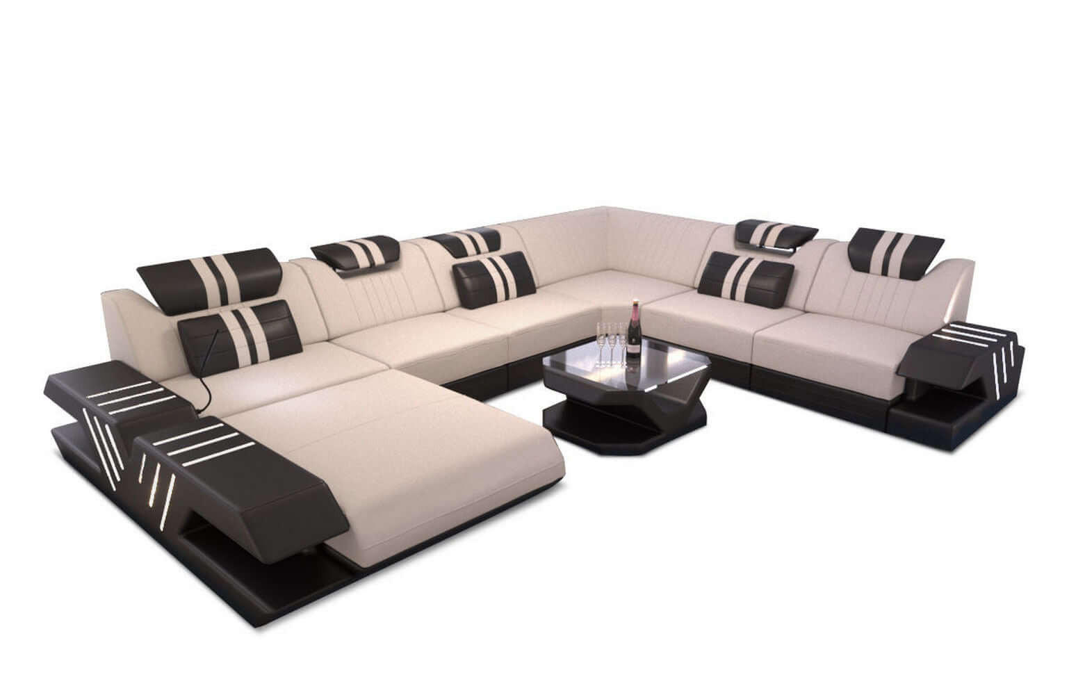 XXXLutz Wohnlandschaft Creme 373x80x288 cm