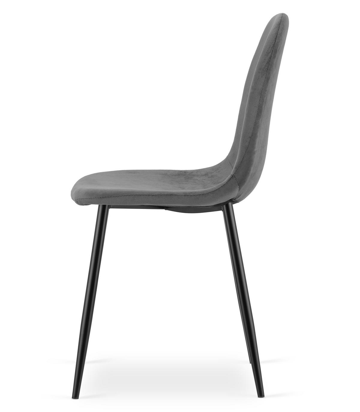 STUHL Dunkelgrau 44,5x53 cm PADVA Samtbezug - Schwarz, Metall (44.5/41/53cm)