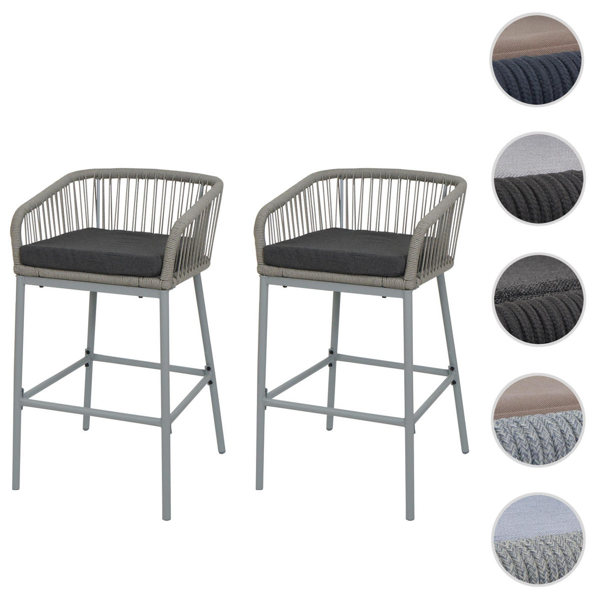 BARSKI STOL Svetlo siva, siva - siva/svetlo siva, kovina (51/92/53cm) - MCW