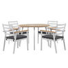 GARTENMÖBEL SET 4-Sitzer Aluminium weiß Auflagen grau Cavoli - Hellbraun/Weiß, Metall - Beliani