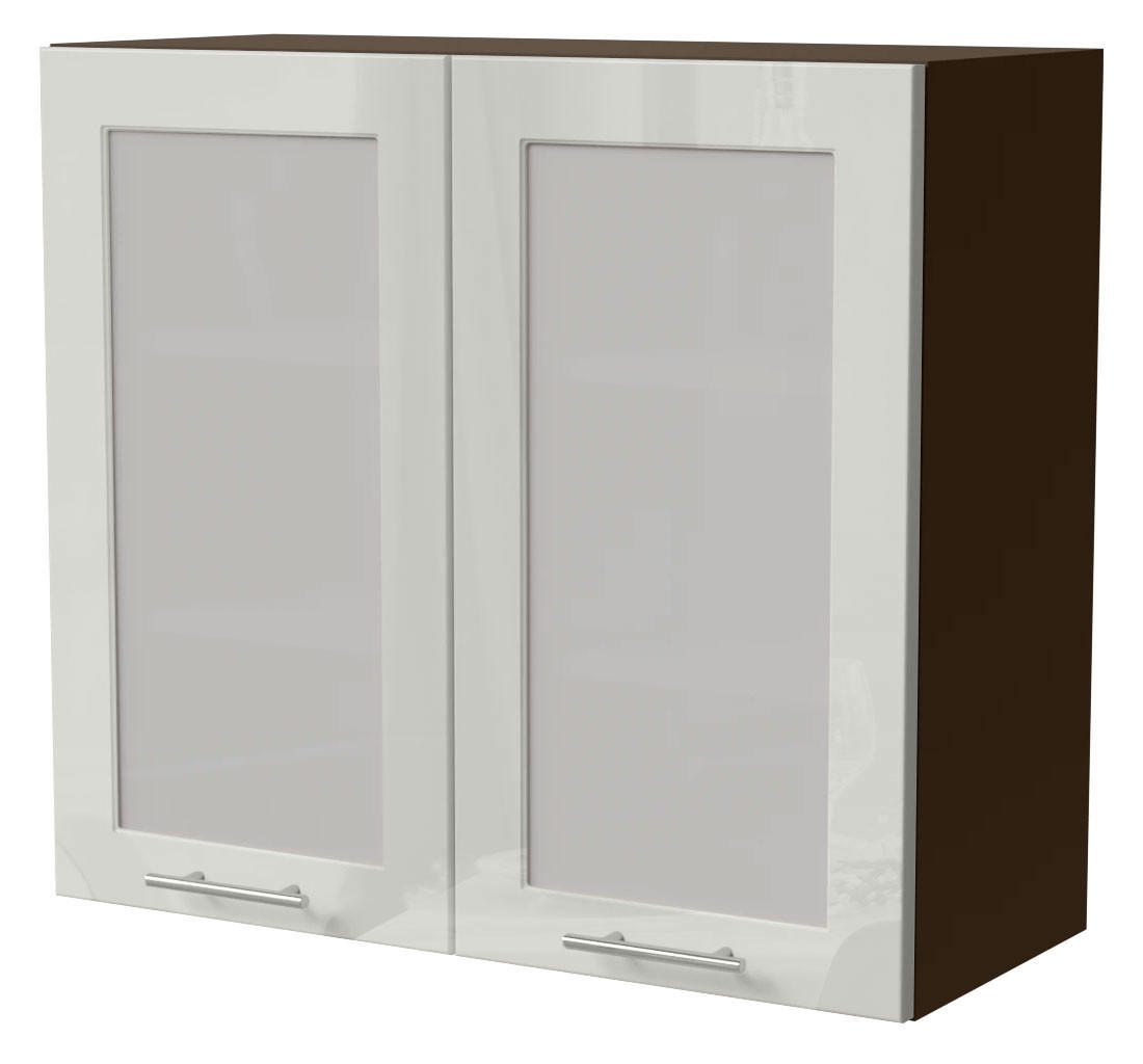 HÄNGESCHRANK Brerra lava / signalweiß Hochglanz 80 / 32,5 / 72cm - Dunkelgrau/Weiß, Holzwerkstoff/Metall (80/72/32.5cm) - Feldmann-Wohnen