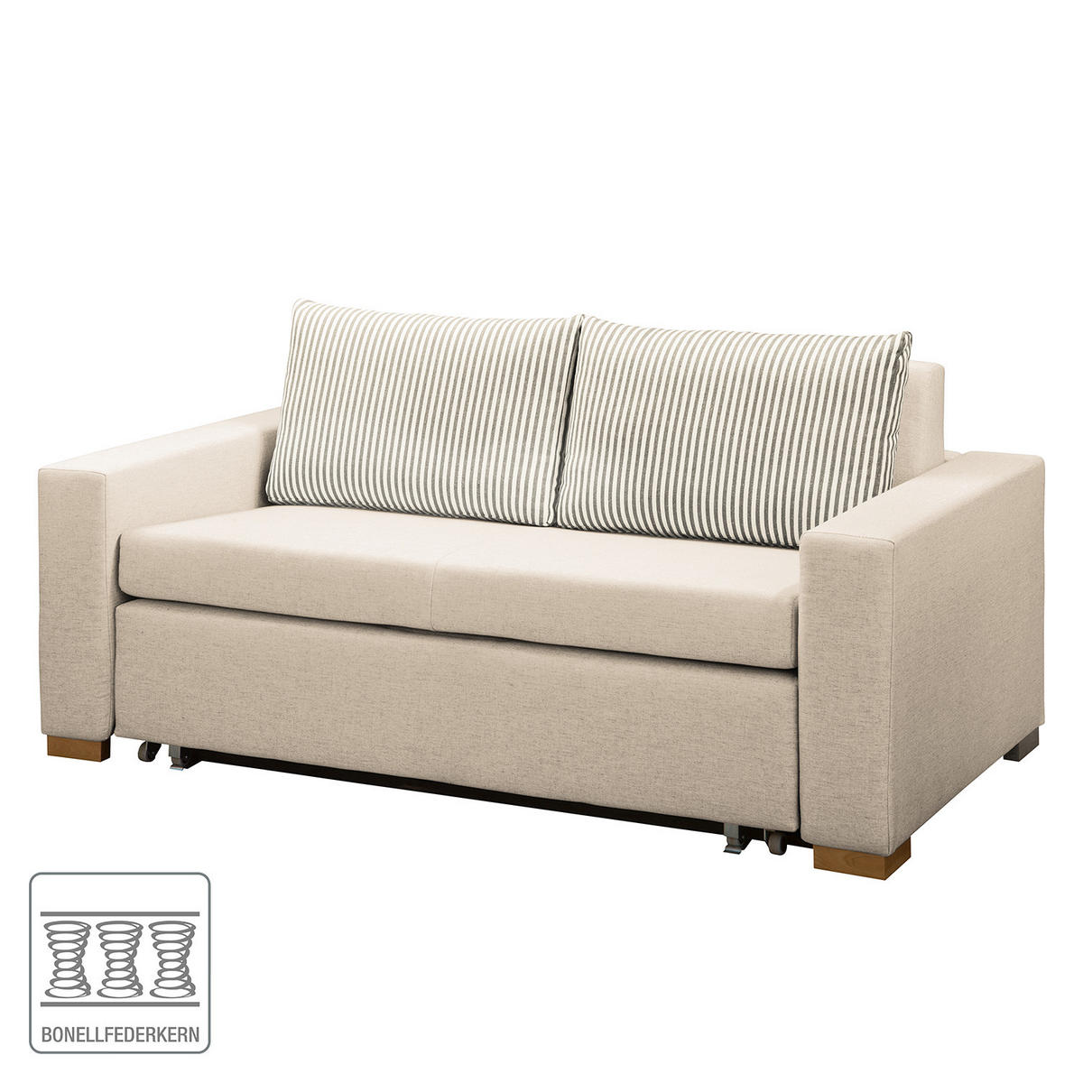 SCHLAFSOFA - Hellbraun/Kaschmir, Textil (173/90/90cm) - home24