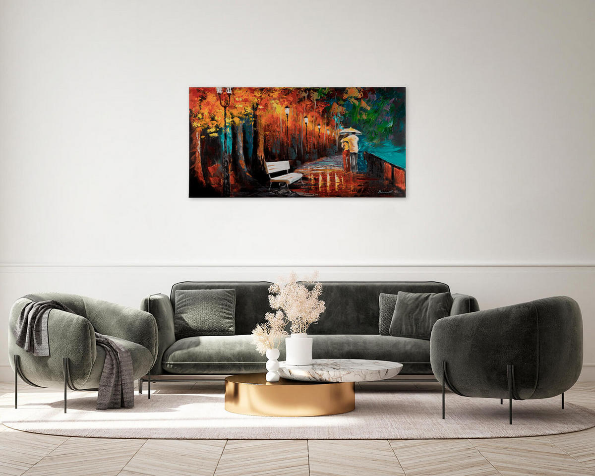 ACRYLBILD HANDGEMALT 120/60 cm - Multicolor/Schwarz, Holz/Textil (2/60cm) - KUNSTLOFT