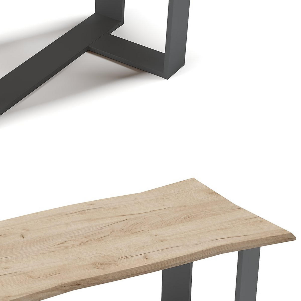 COUCHTISCH Arne Goldkraft Eiche 90 x 50 cm - Anthrazit/Eiche Wotan, Holzwerkstoff (50/90/42.3cm) - Vicco