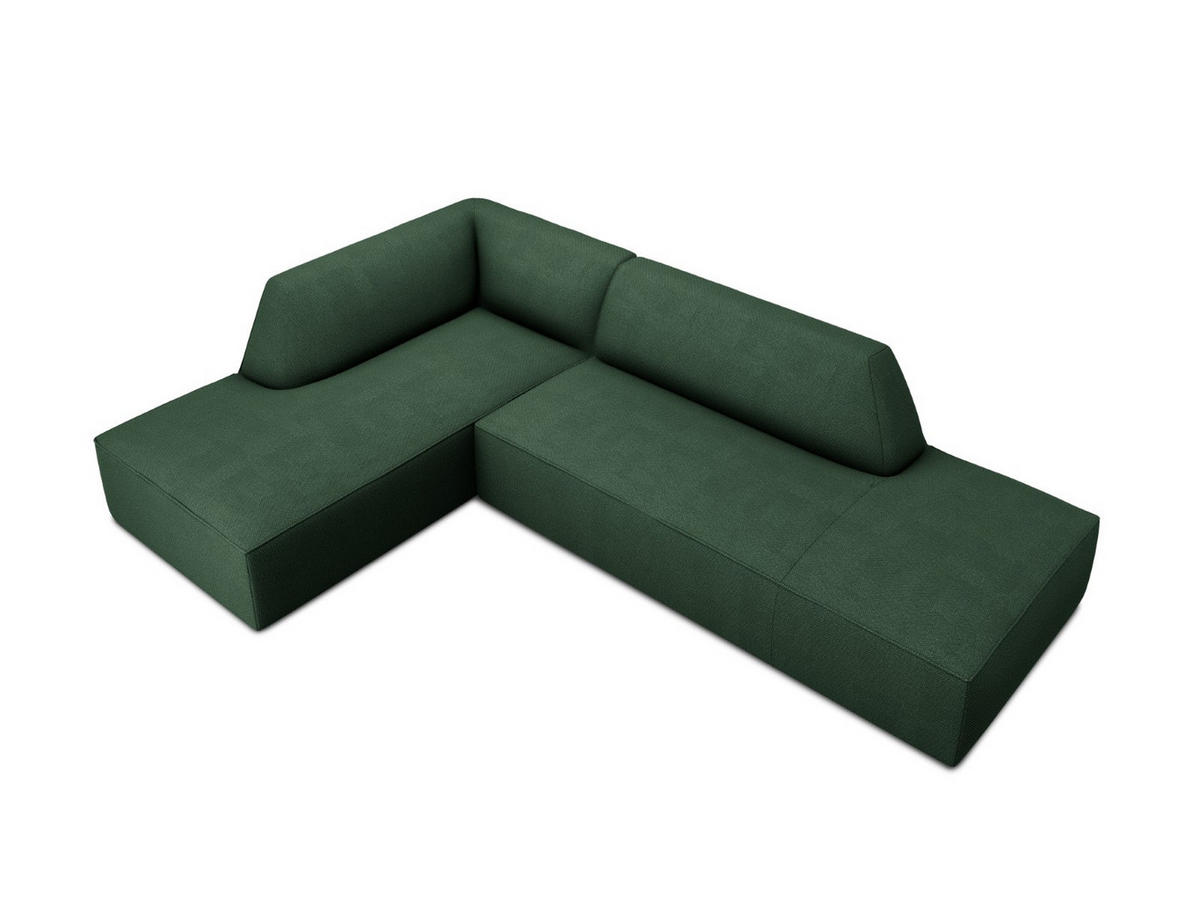 ECKSOFA links Ruby aus strukturiertem Stoff grün 4 Sitzplätze - Grün, Textil (180/273cm) - Micadoni