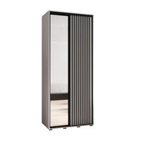 SCHWEBETÜRENSCHRANK 205,2/110/60 2-türig - Schwarz/Weiß, Holz/Metall (110/205.2/60cm) - Abiks Möbel