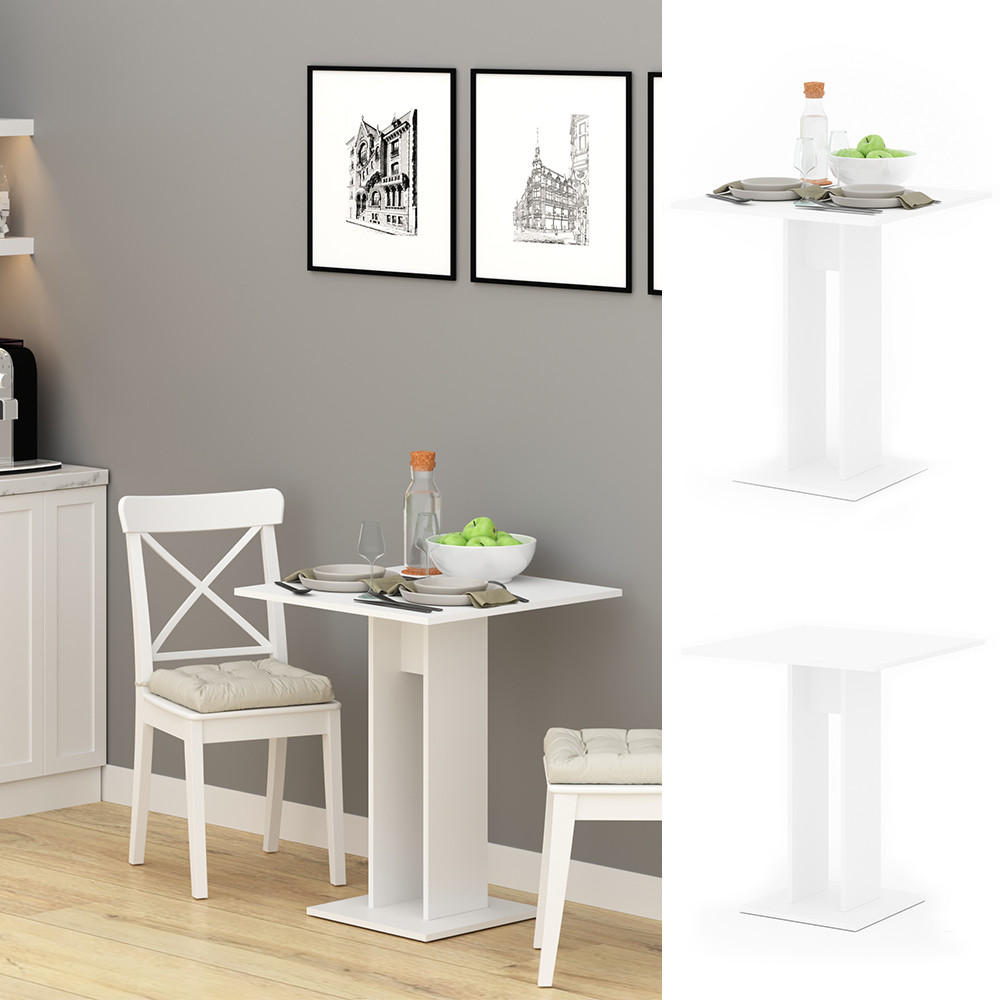 ESSTISCH Repose Weiß 65 x 65 cm - Weiß, Holzwerkstoff (65/65/78cm) - Vicco