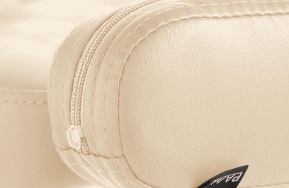 BARHOCKER Lederlook creme - Creme/Schwarz, Textil/Metall (62/103/55cm) - CLP