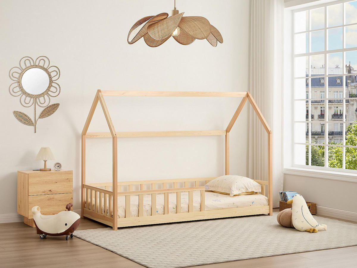HAUSBETT - 1 Person - holz - naturfarben hell Martevi - Naturfarben, Holz (90/190cm) - Vente-Unique