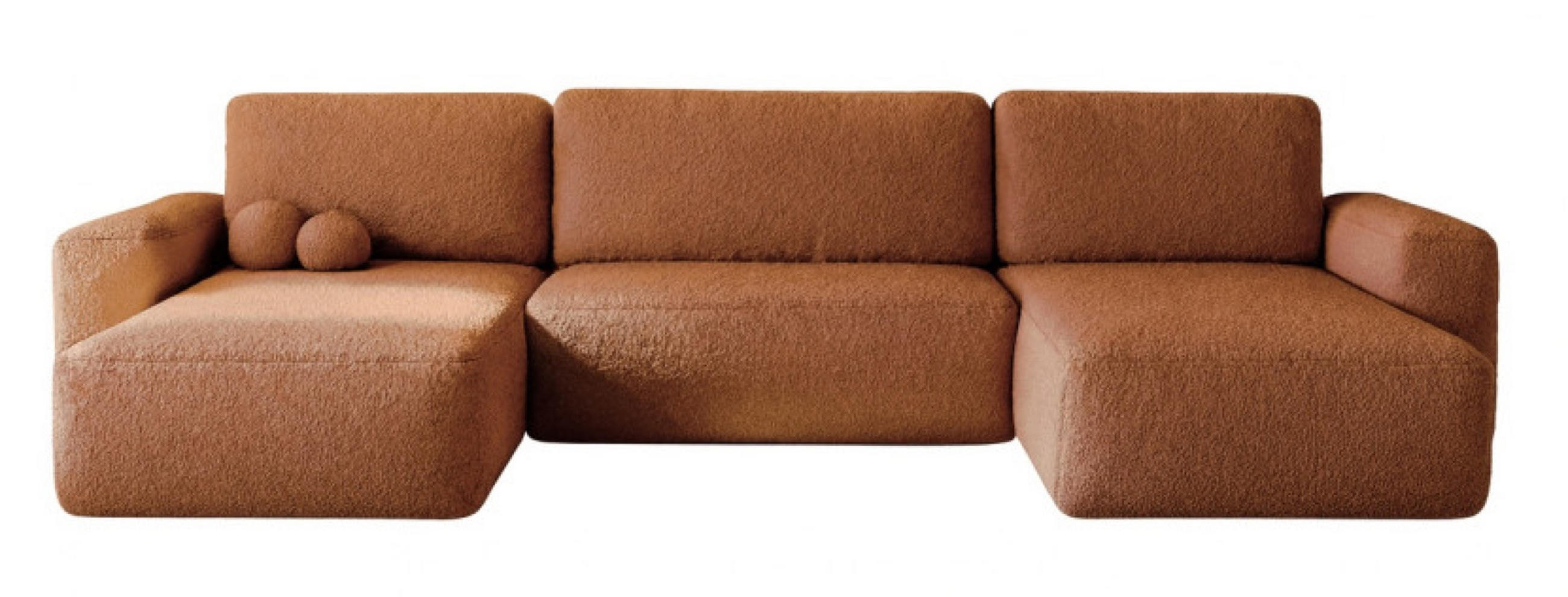 ECKSOFA Ceglasty U ILO Mit Bettkasten Und Schlaffunktion - Orange, Textil (374/177cm) - Sepro Meble