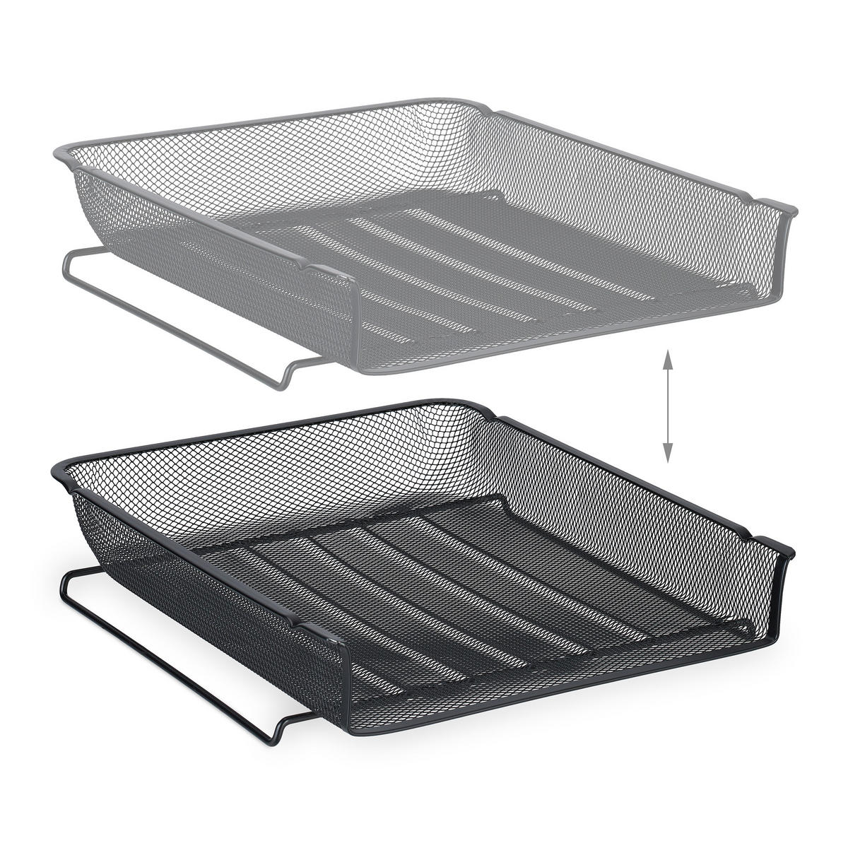 ULOŽENIE dokumentov - čierna, kov (28.5/6.5/34cm) - Relaxdays