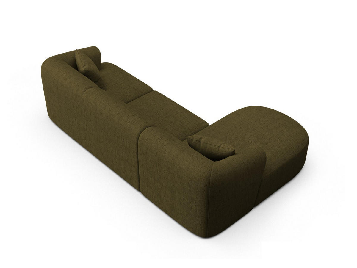 MODULARES-ECKSOFA links Campi aus strukturiertem Stoff grün 4 Sitzplätze - Grün, Textil (156/256cm) - Cosmopolitan Design