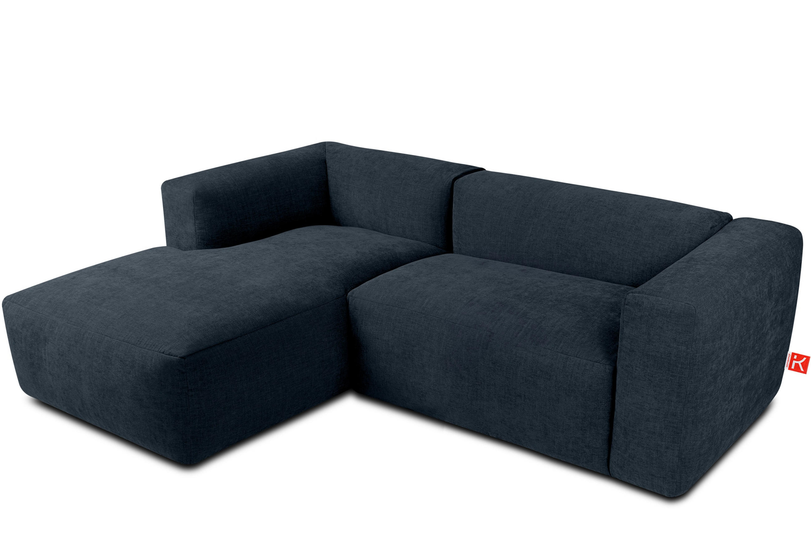 ECKMODULSOFA-LINKS BUFFO 3/4 Sitzer mit extrem weicher Sitzfläche, Gewebestoff, dunkelblau - Dunkelblau, Textil (237/180cm) - KONSIMO®