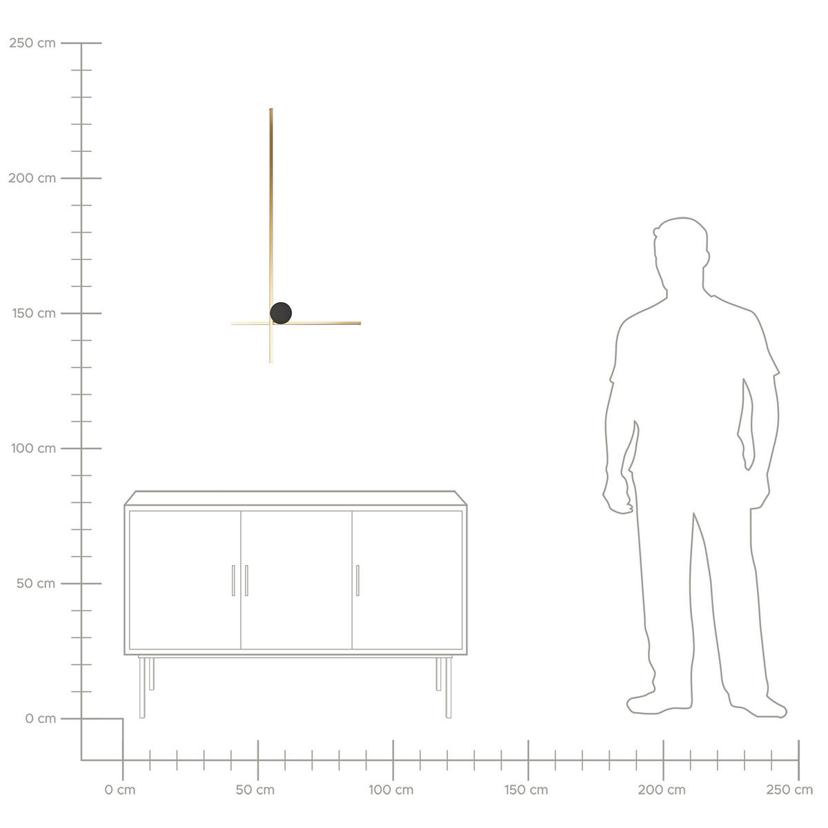 LED WANDLAMPE Gold/Schwarz Nuevo - Goldfarben/Schwarz, Metall (45/90/11cm) - Beliani