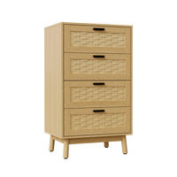 KOMMODE 4 Schubladen 55/39/95 cm Holzoptik Eiche - Eichefarben, Holz/Metall (40/80/115cm) - PARAFTA HOME